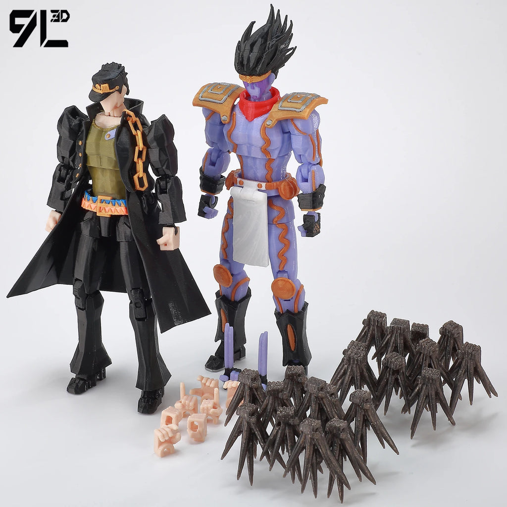 9L3D Lucky13 JoJos Jotaro Kujo Actionfigur Dummy13 mit Stern Platinum T13 Mehrgelenkiges 3D-gedrucktes Sammlerspielzeug Titan13
