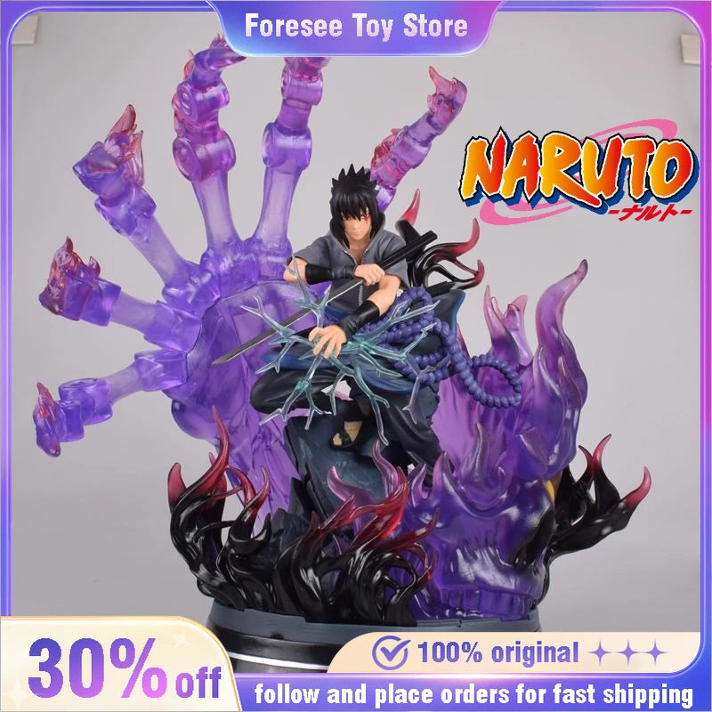 35cm Uzumaki Naruto Uchiha Sasuke Figure NARUTO GK Susanoo Rikudousennin Model Light-Up ModelDesktop Ornament Gift Toys for Boy