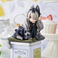Cartoon Catgirl Sitting Eating Fish Soybean Powder Sitting Posture Can Change Face Beautiful Girl Figurine Model Toy Gift