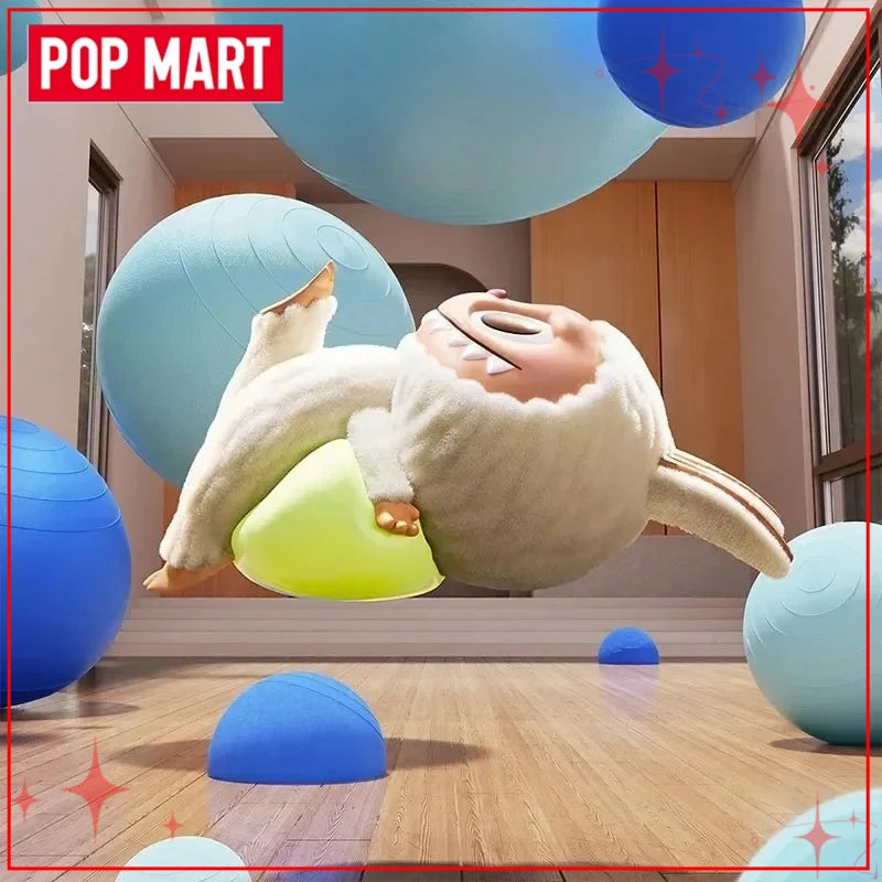 Authentic Popular POPMART THE MONSTERS Labubu Lazy Yoga Series Collectible Figurine Blind Box Toy Decoration Gift
