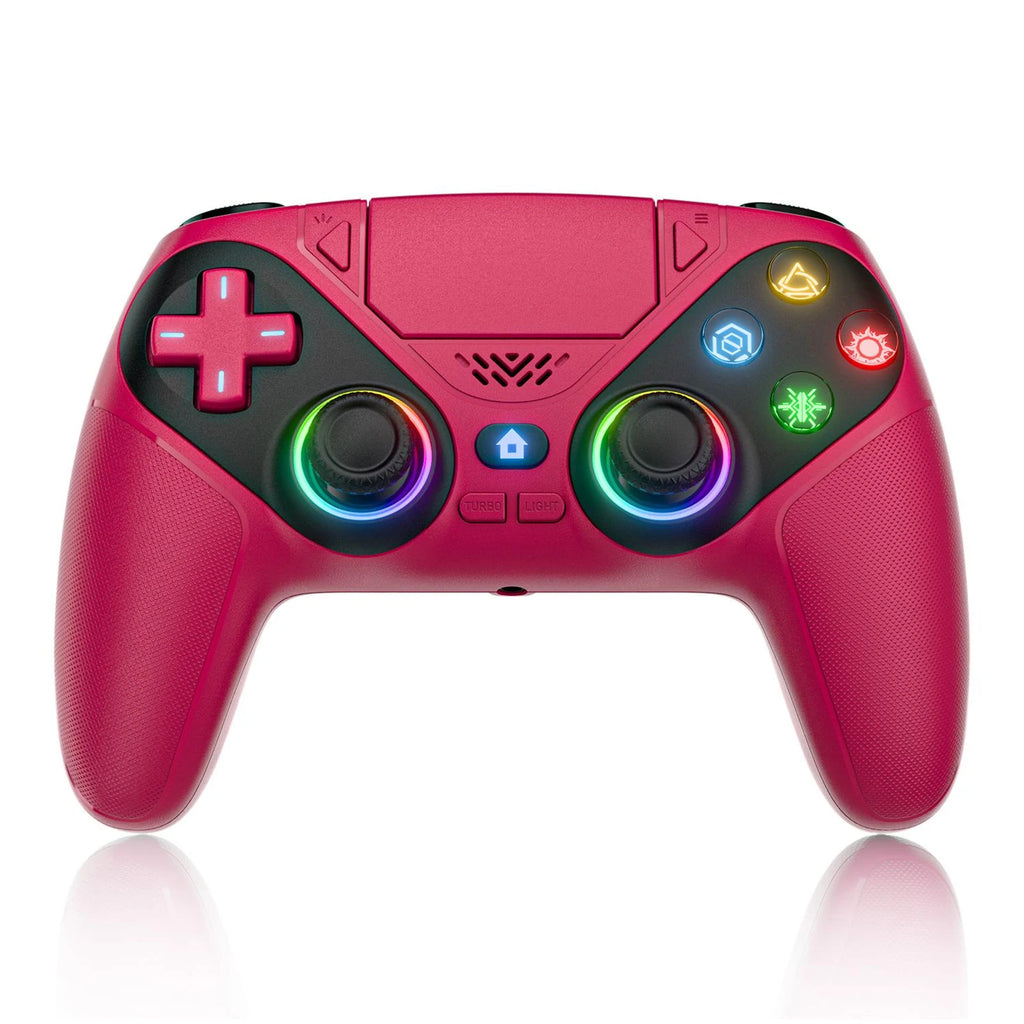 GAMROMBO Wireless Controller for PS5/Playstion 5 Pro/Slim/PC Console W/ RGB Dual Vibration Marco/Turbo Function 3.5mm Audio Jack