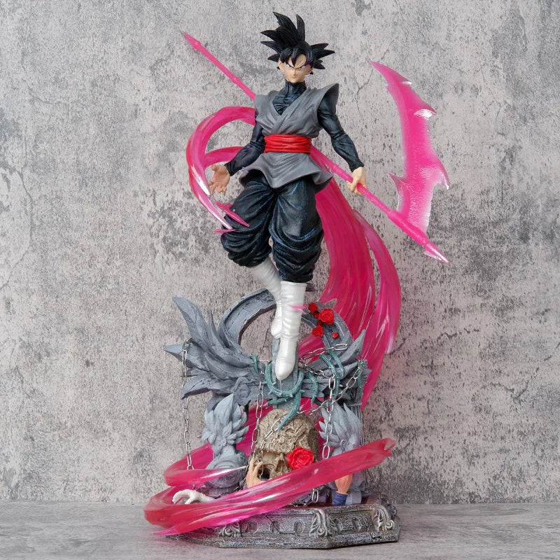 Yunqi GK Dragon Ball Super Rose Goku Black PVC Figure Luminous Base Interchangeable Parts Collectible Statue Decor