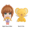 10cm Card Captor Sakura Anime Figure Look Up Kinomoto Sakura Action Figure Q Version Cerberus Figurine PVC Collection Model Toys