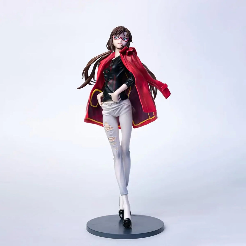 Anime EVANGELION Mari Makinami Illustrious Figure Fashion Dress Up Red Jeans Model Ayanami Rei Toy Gift Collection PVC 27CM