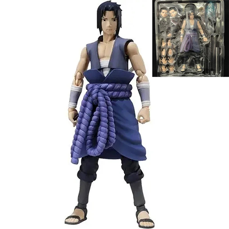 14cm Shf Naruto Shippuden Figures Uchiha Sasuke Action Figure PVC Collectible Ornaments Anime Sasuke Movable Model Toys Gifts