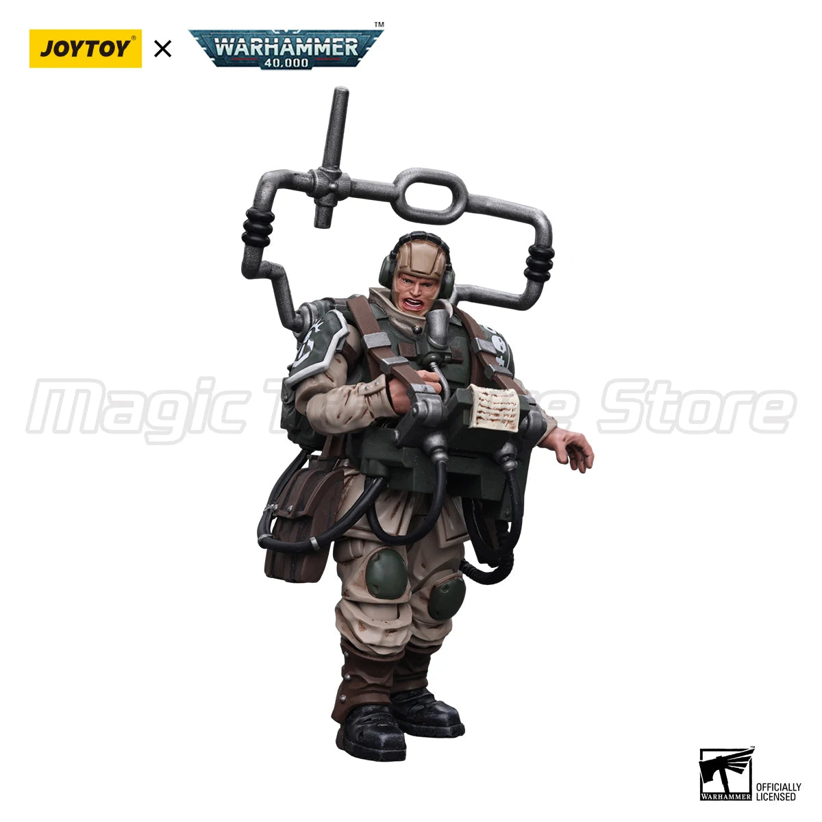 【MT】JOYTOY Warhammer 40K Astra Militarum Cadian Command Squad Veteran with MasterVox  Model Toy Gifts 1/18 Action Figure