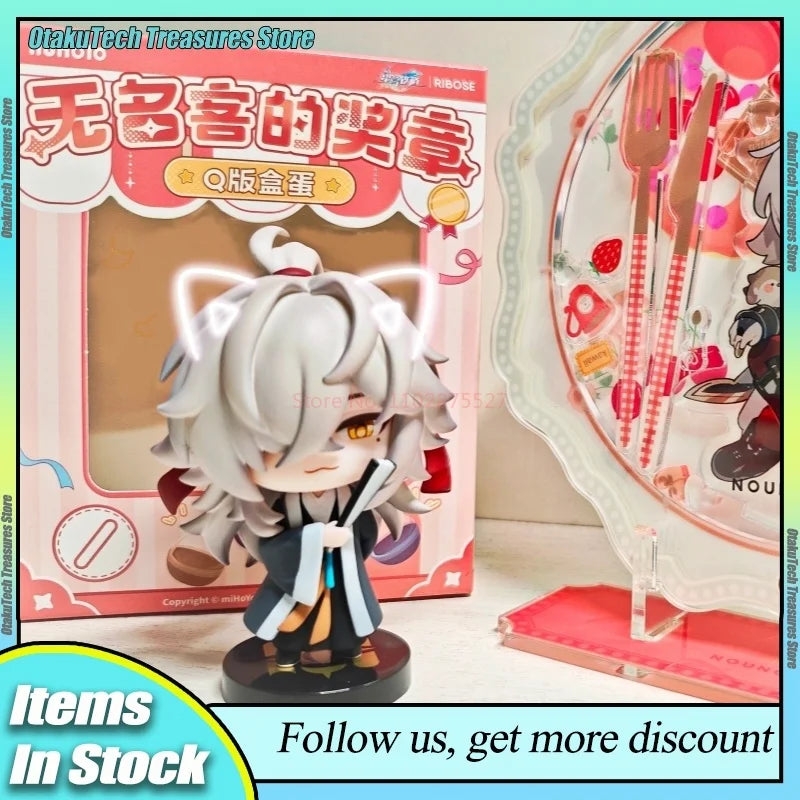 mihoyo Honkai: Star Rail Nameless Guest Medal Series Figures Q-Version Aventurine  Anime Game Collection Jing Yuan Toy Gift