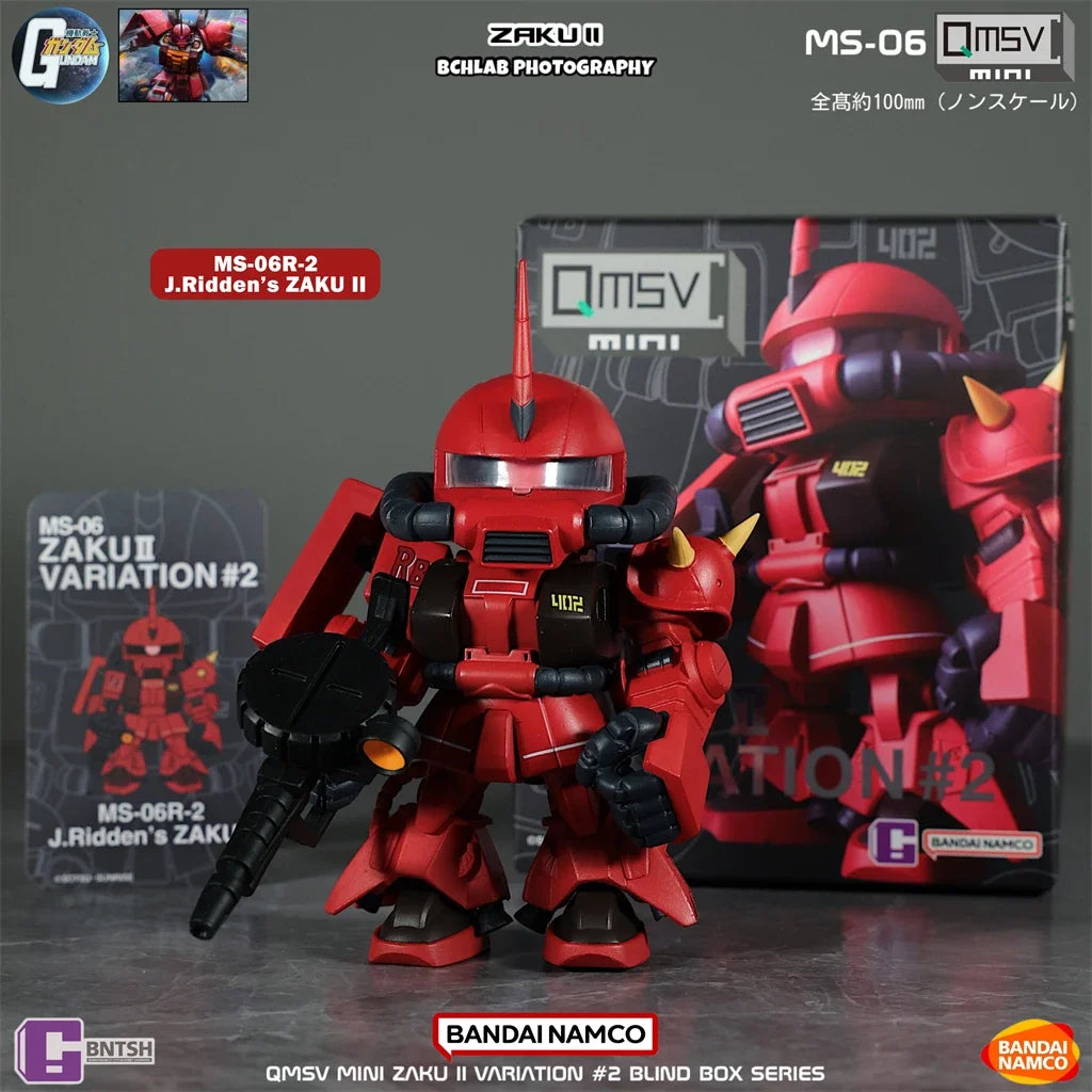 In Stock Bandai QMSV Mini Zaku Second Generation Gundam Blind Box Model Movable Figure Ornament Gift