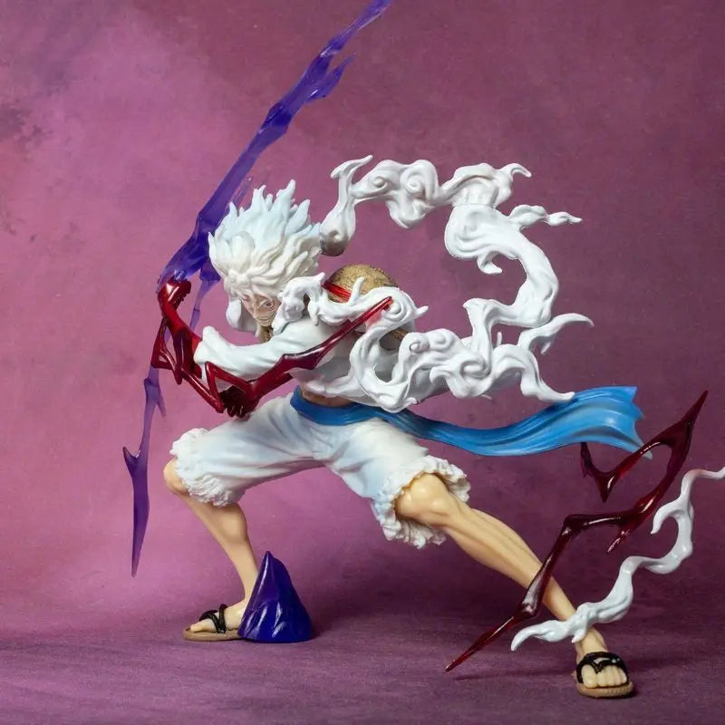Figure Sun God Gear 5 Nika Luffy Action Figure Gk Thunderbolt Monkey D Luffy Model Pvc Collectible Toy Collection Ornament Mode