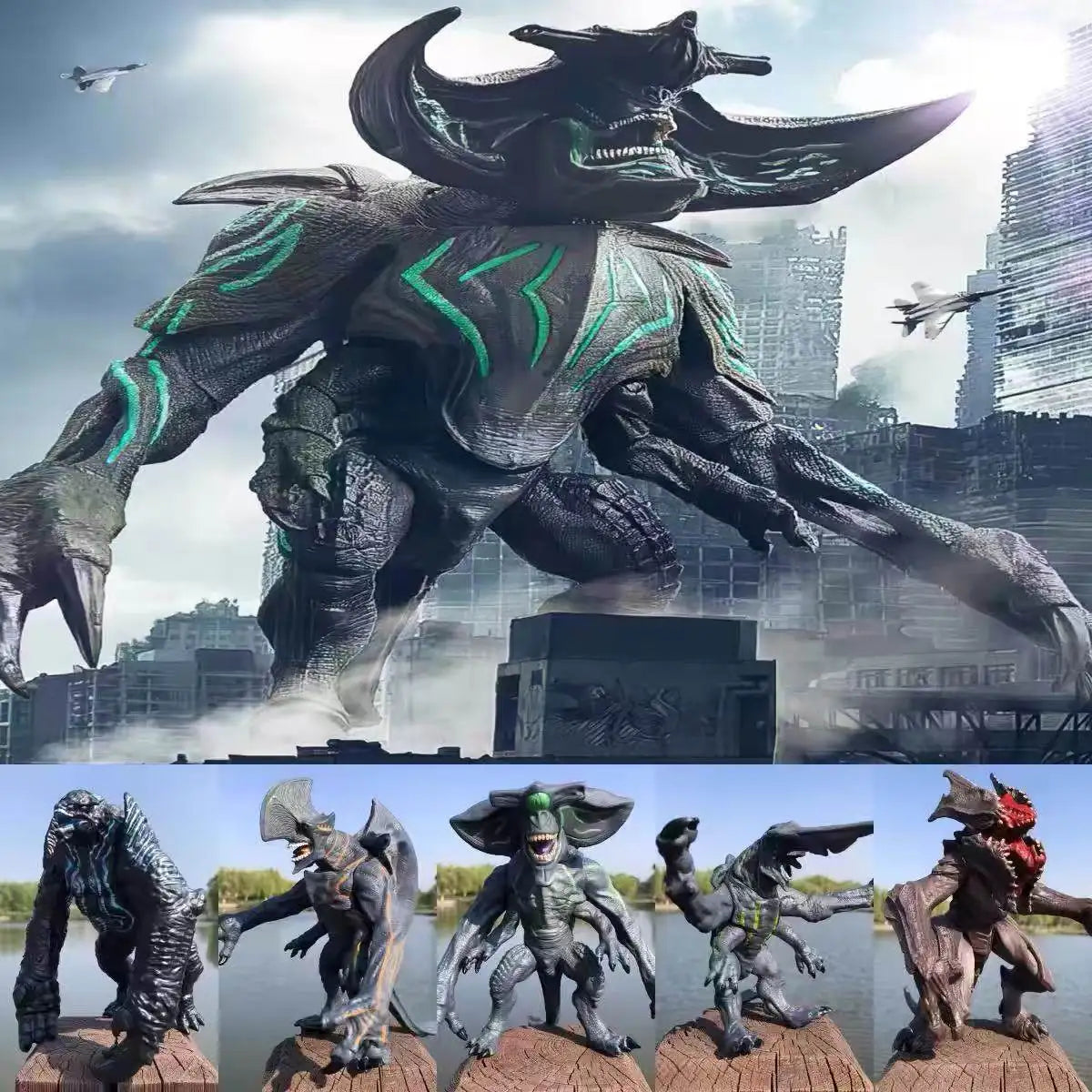2025 New Monsters Scunner Leathback Mega Kaiju Trespasser Knifehead Figurine Pacific Rim Action Figure Model Boys Gifts Toys