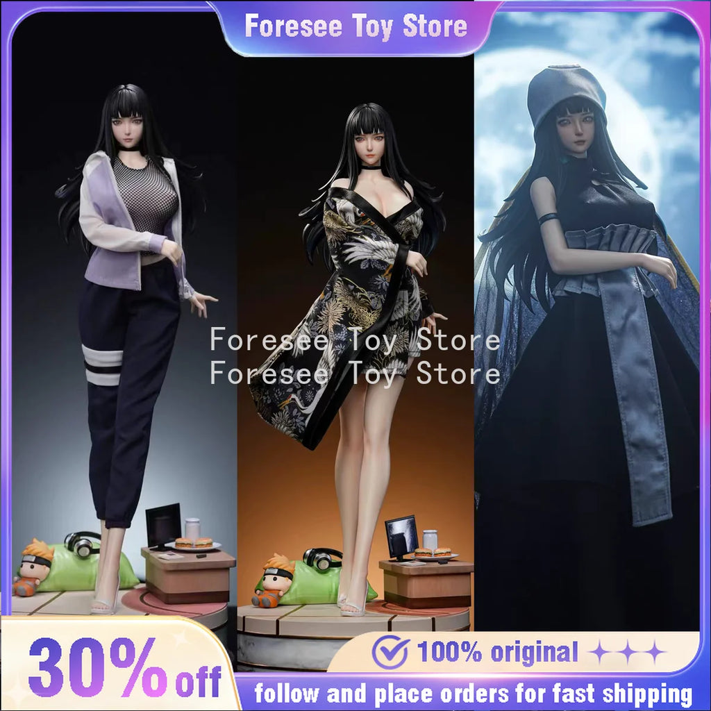45cm Hyuga Hinata 3 Sets Clothes Figure NARUTO Anime Figures Resin Collection Desktop Ornament Decoration Best Gift for Children