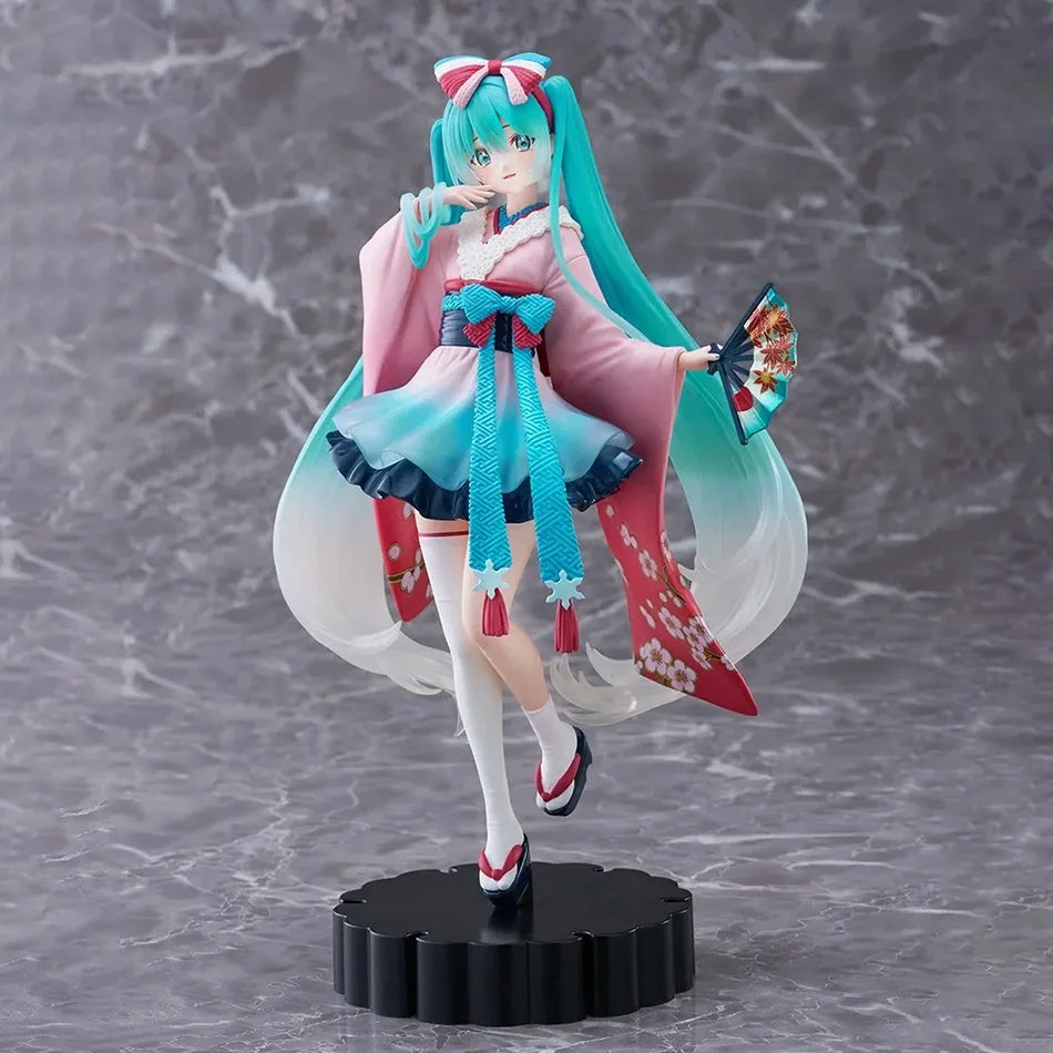 Hatsune Miku Desktop Cute Action Figure 25cm New Tokyo Series Kimono Anime Figurine Kawaii Girl Model Toys Gift