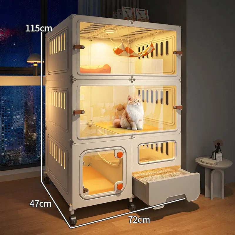 Cat Villa Pulley Design Cat Cage Outdoor Large Space Easy Install Cat's House Shelves Firm and Durable Cats Accessories Supplies