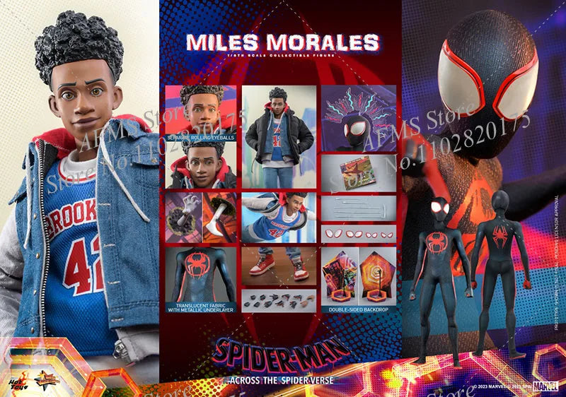 HOTTOYS MMS710 1/6 Scale Collectible Figure Miles Morales Ultimate Spider-Man Full Set 12" Men Soldier Action Figure Model