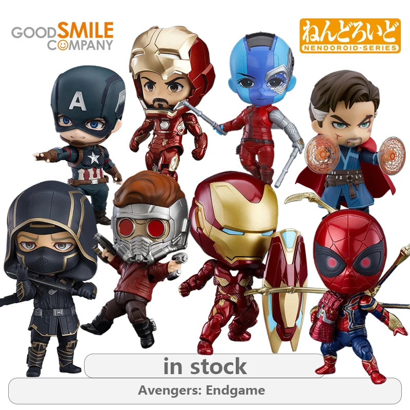 GSC Original NENDOROID Avengers: Endgame Series 1497-DX Iron Spider Man DX\988 Iron Man Mark50 Anime Action Figure Model Toys