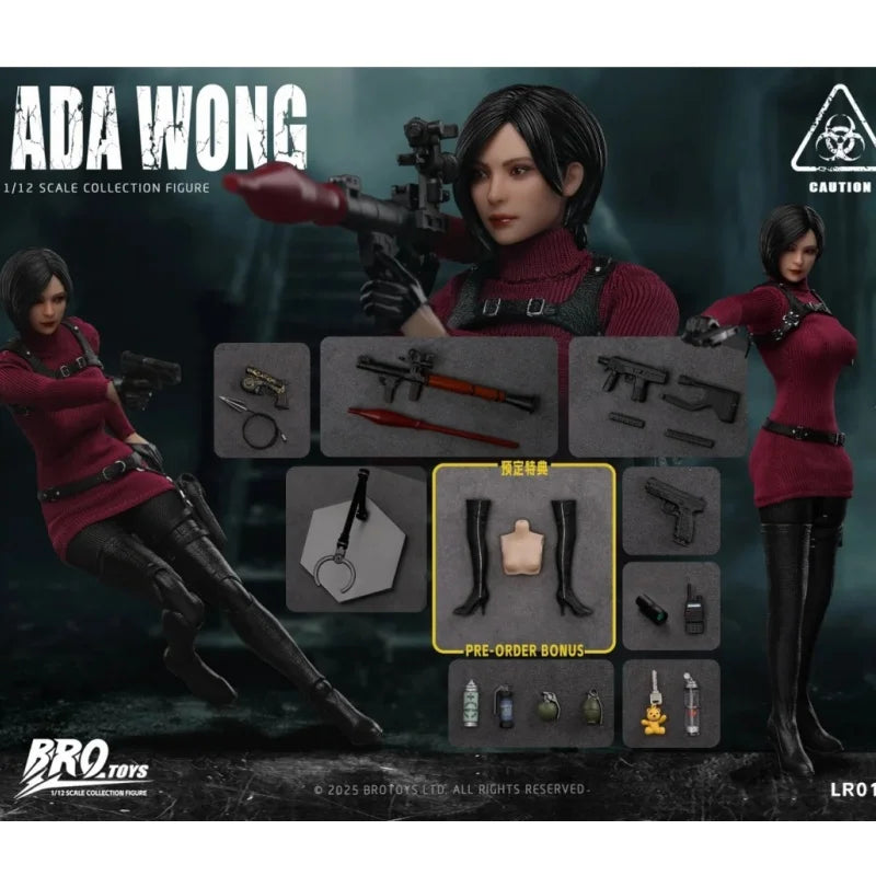 Genuine In Stock Brotoys Female Spy Ada Wang Lr011 Eye Moving Cloth Dress 1/12  Doll Action Figure Collection Birthday Gift Toy