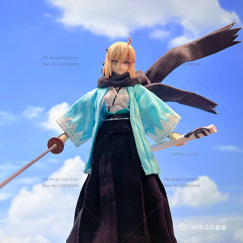 1/12 Scale Female Clothes Kimono Fate Altria Pendragon Knight Kings Japanese Anime For figma 6-inch Action Figure Soldier Scene