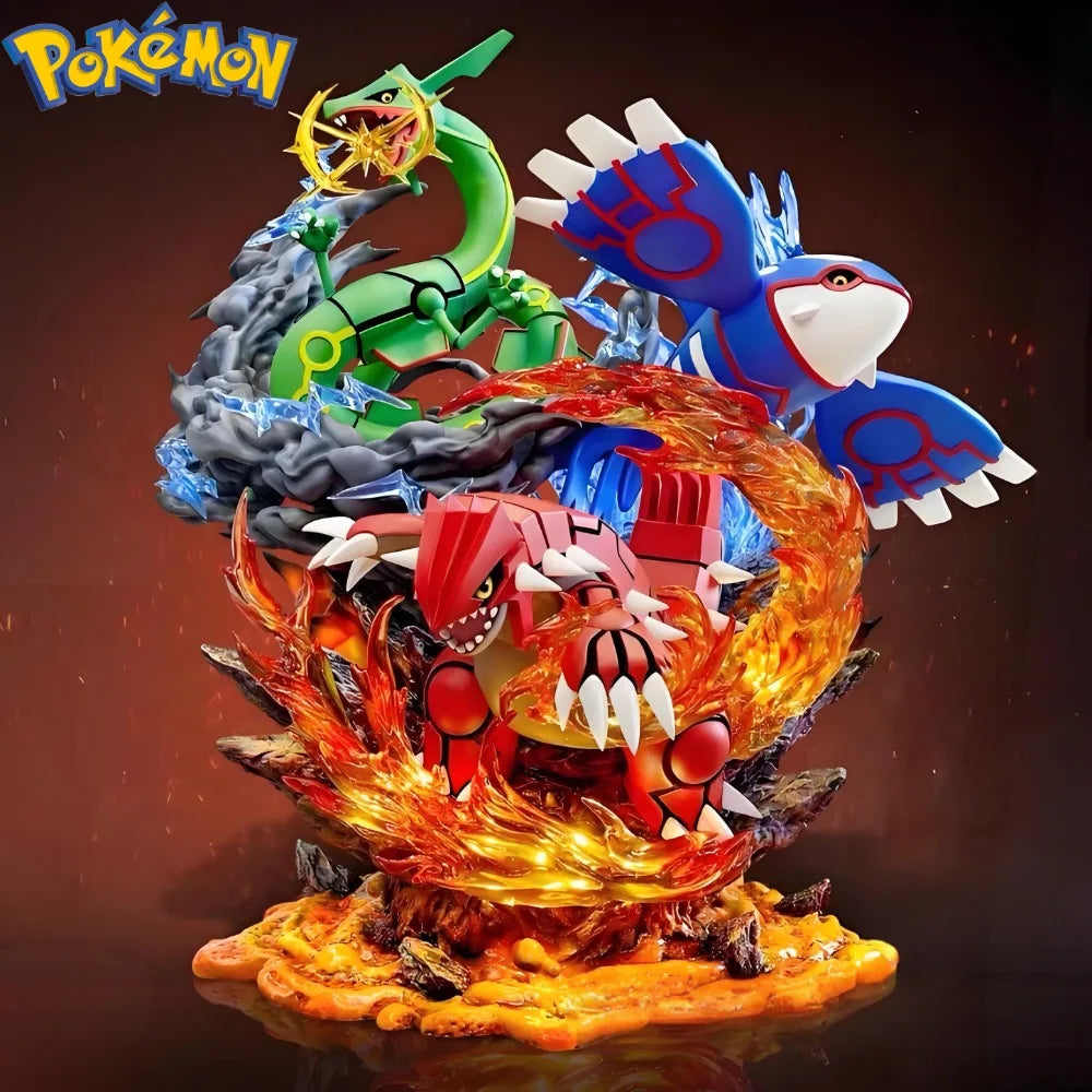 35 cm/13,78 Zoll Pokemon Anime Figur Groudon Kyogre Rayquaza Actionfiguren PVC-Sammlung Modell Spielzeug für Kinder Geschenke