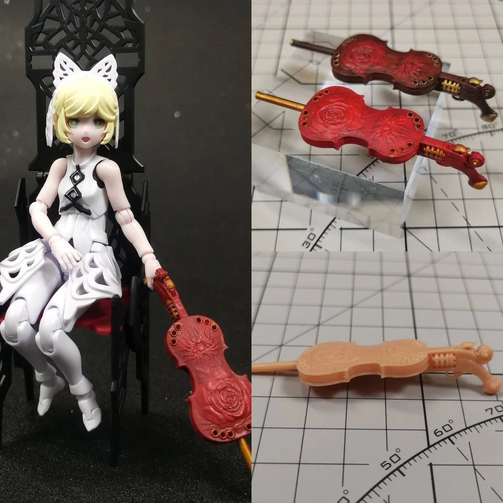 【No Figure】1/12 Scale Female Resin Unpainted Conversion Parts Violin - Shaped Fit Kotobukiya Model For Collection For DIY