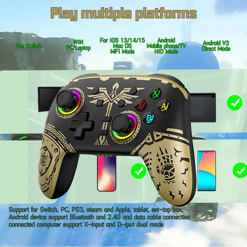 Wireless Elite Gamepad For Switch Controller For Switch Oled Lite Joystick For PC/Steam Deck Control with Custom Anti-Slip Stick