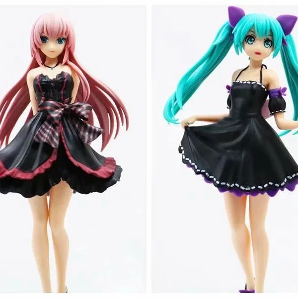 23cm Dress Series Luka Megurine & Hatsune Miku Anime Figure Model Statue Collection Desktop Decoration Ornament Toys Gifts