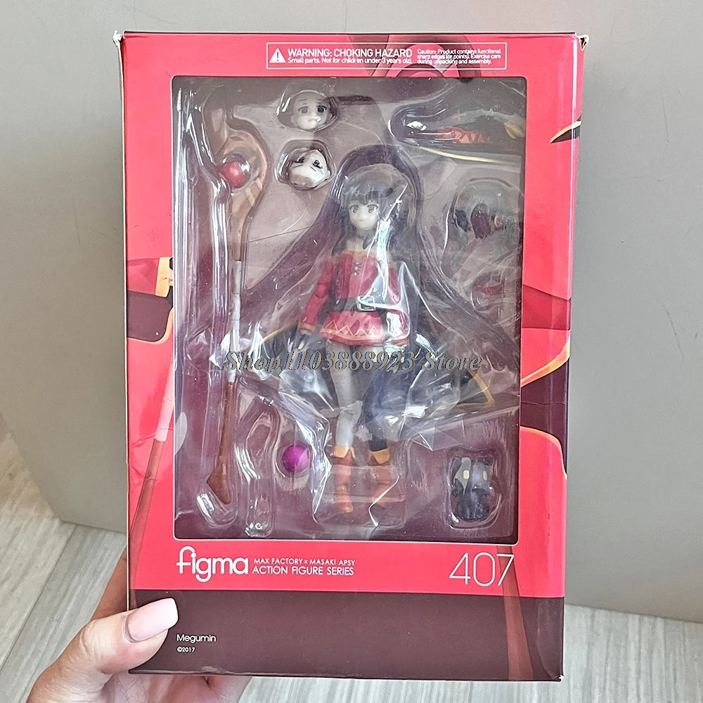 Anime Sekai Figma 407 Figure Konosuba Megumin Bless This Wonderful World 2 Model Handmade Toy Doll Birthday Gifts