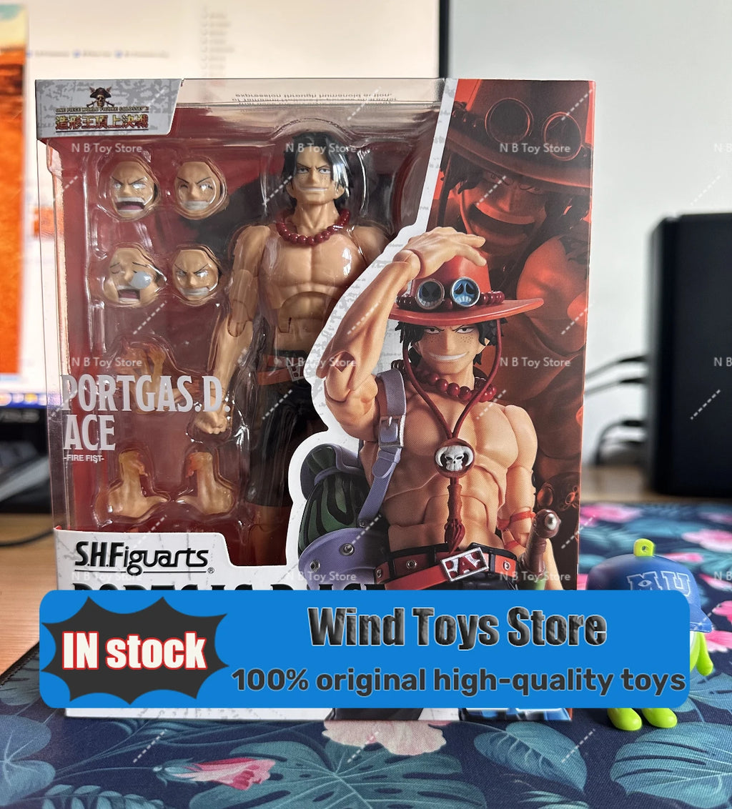 In Stock Bandai Shf Pirates of One Piece Portkaras Ace Fire Fist Top War Joint Genuine Figures in Motion