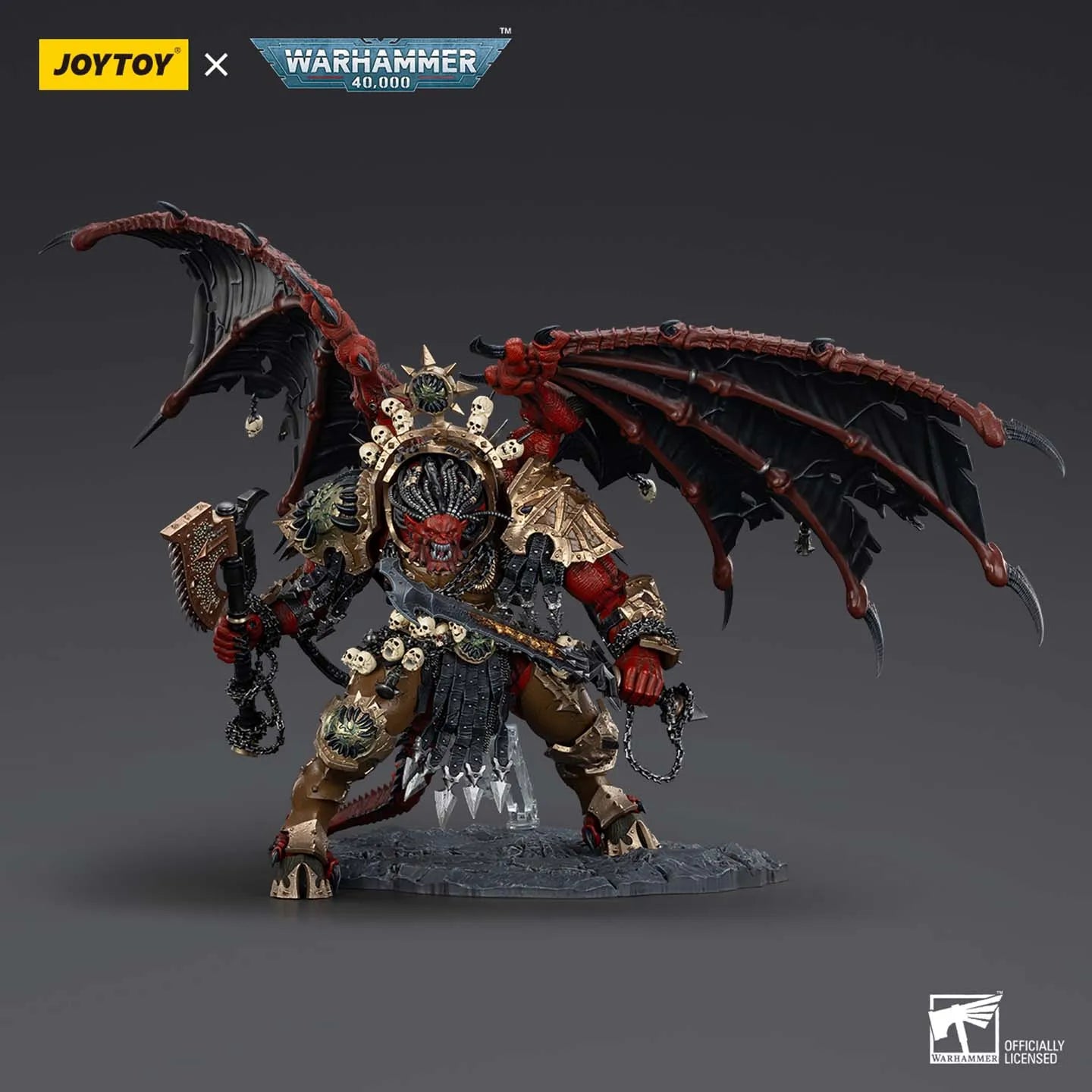 JOYTOY Dark Source Warhammer 40l Demon Prince Mech JT01178 Devourer Terror Demon Gene Primitive Angron 1/18 Model Handmade Toy