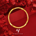 Real 24k Gold 9999 Niche Design Chinese Style Half-nail Sand Texture Mobius Circle Bracelet Women Fine Jewelry