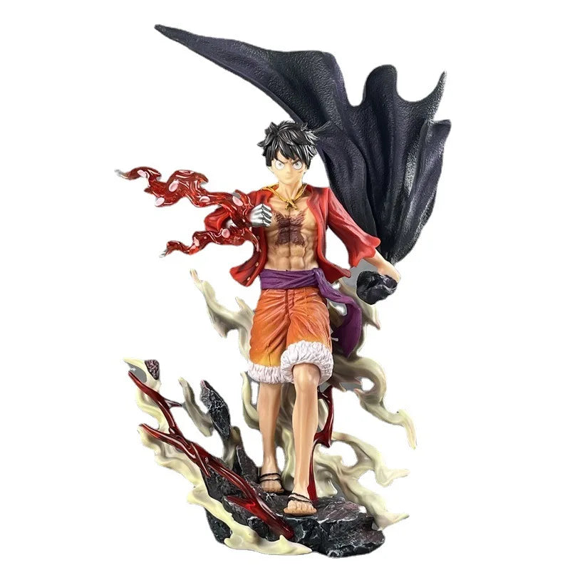 Hot 28cm Anime One Piece Luffy Figure Color Of Armament Gk Haki Four Emperors Statue Pvc Action Figurine Collection Model Toy
