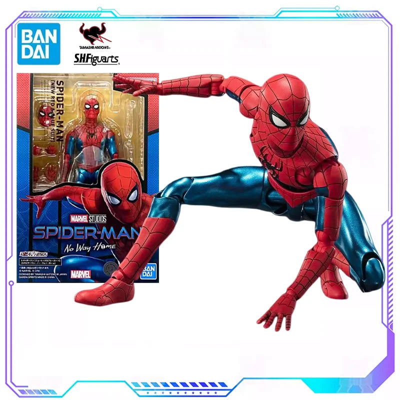 Bandai Original Tamashii Limited S.H.Figuarts Spider-Man New Red & Blue Suit Tom Holland No Way Home Action Anime Figure Toy