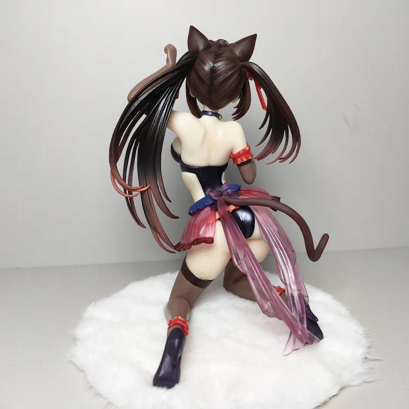 Hot Date A Live Fragment: Date A Bullet Tokisaki Kurumi Kdcolle 1/7Cat Ears Anime Action Figure Toy Game Collectible Model Doll