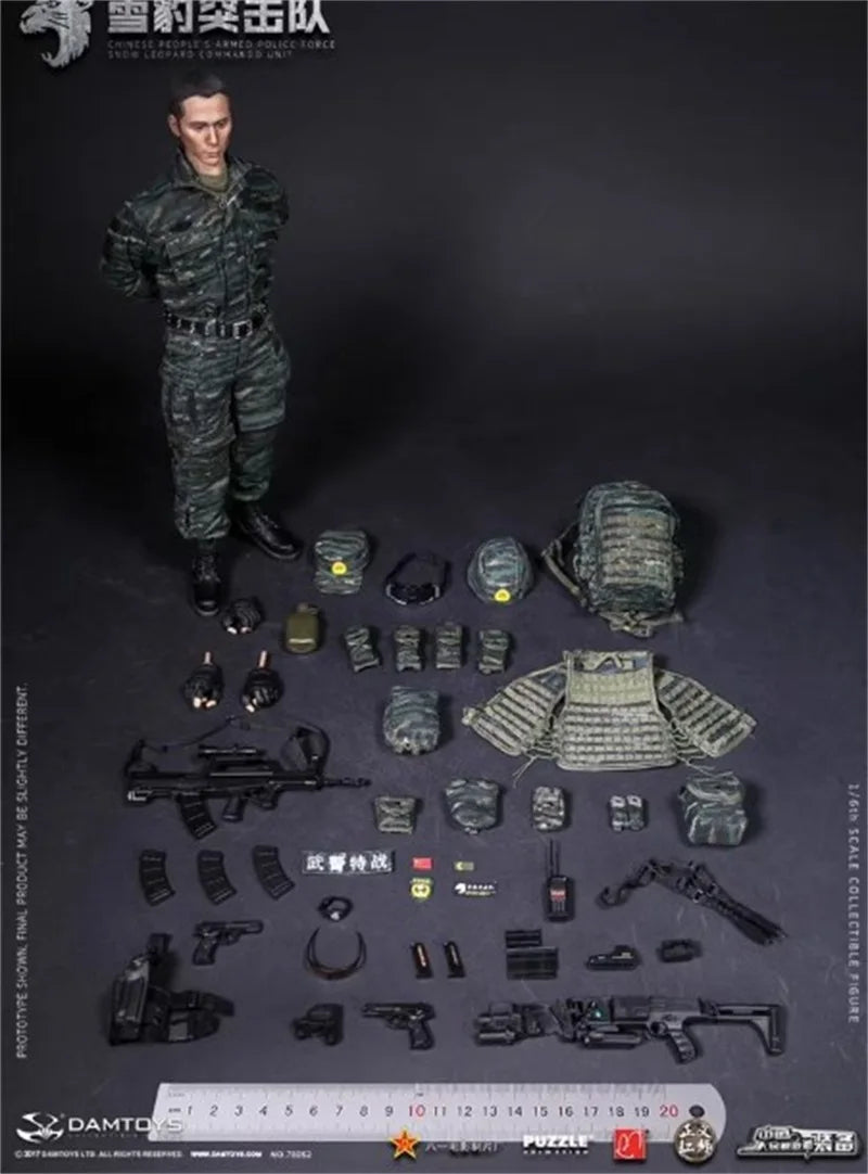 DAMTOYS 78052 1/6 Soldier Chinese People's Armed Snow Leopard Commando Full Set 12'' Action Figure Model Toy In Stock Collection