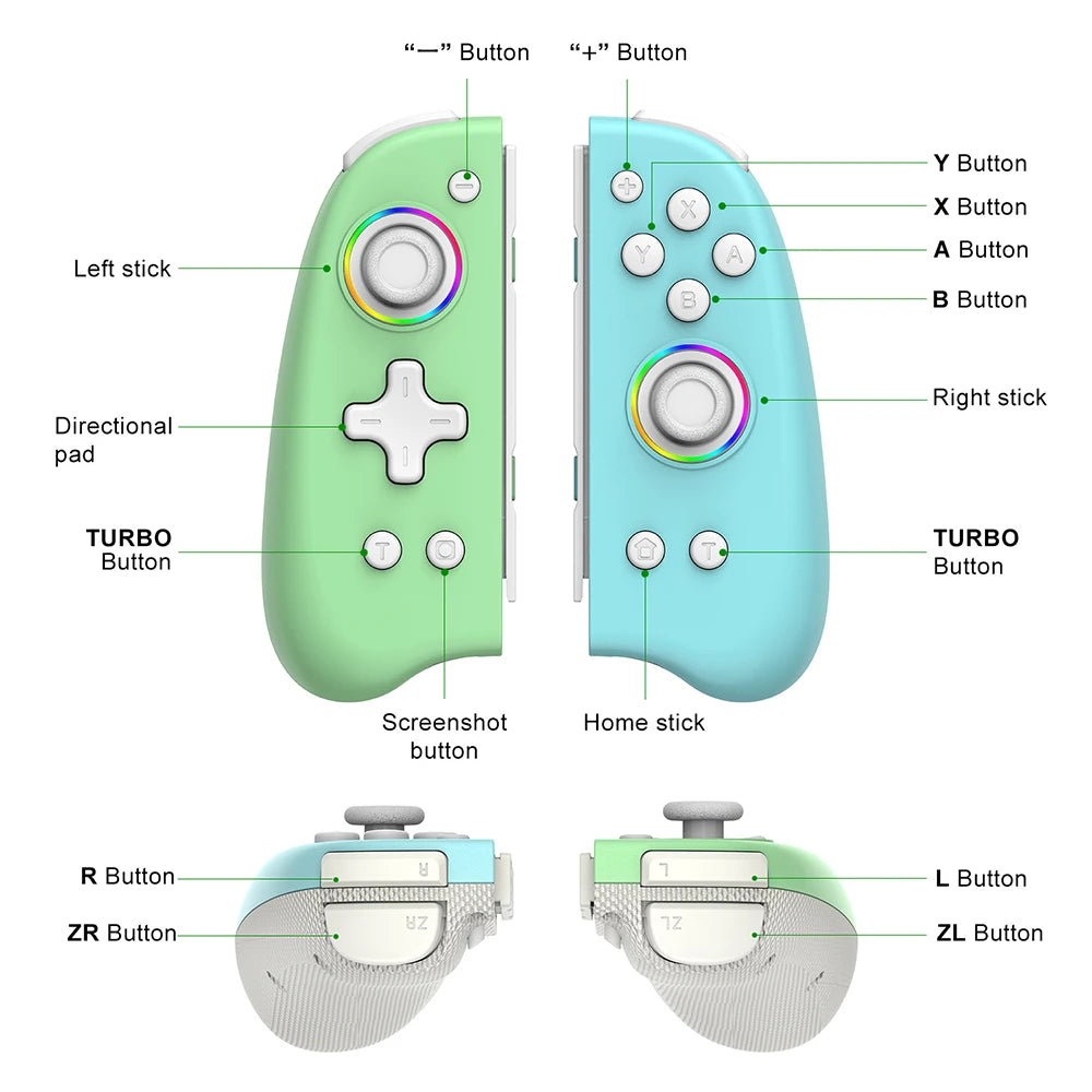 Wireless Joypad Controller L/R For Nintend Switch / OLED Lite Automatic Wake-up Gamepad Joysticks Con Crossing Six-axis