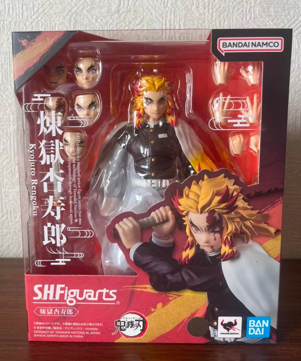 In Stock BANDAI S.H.Figuart Demon Slayer Kyojuro Rengoku Anime Action Collection Figures Model Toys PVC Gift Brand New Genuine
