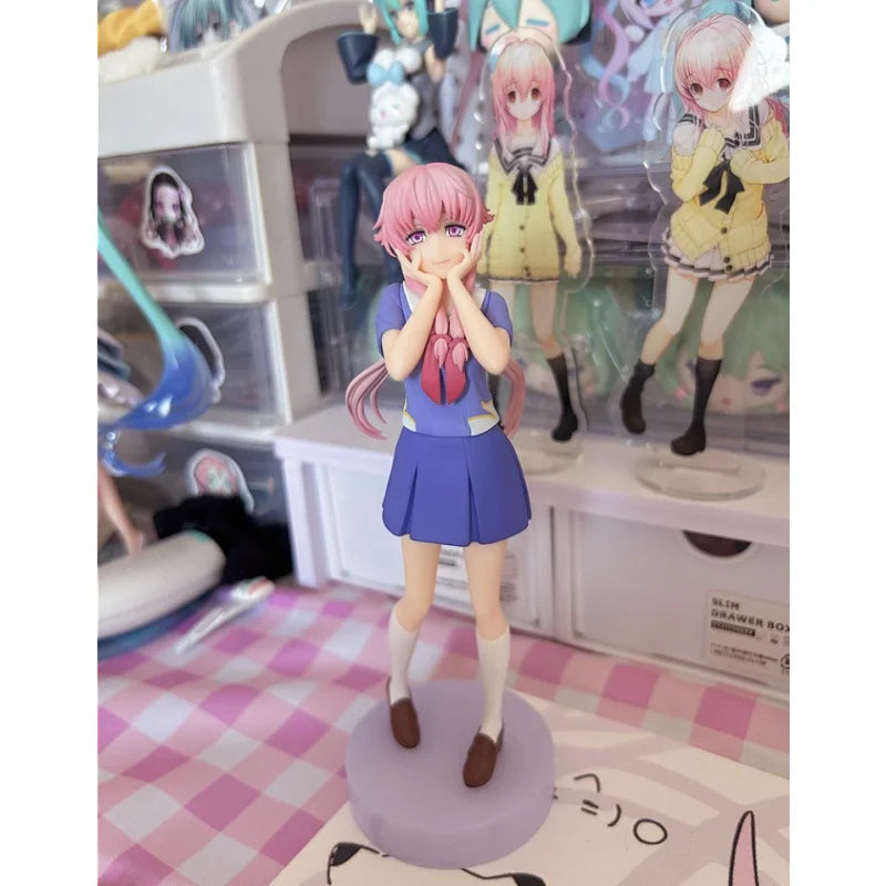 [In Stock] Original Instock 17cm Mirai Nikki Gasai Yuno Anime Action Figure Ordinary Version Special Version Model Desktop Toy