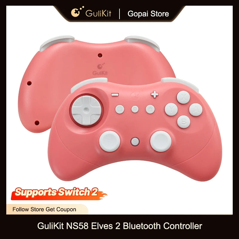 GuliKit NS58 Elves 2 Game Controller for Switch/Switch 2,Windows, IOS, Android, Bluetooth Gamepad Support Switch 2 Wake-up