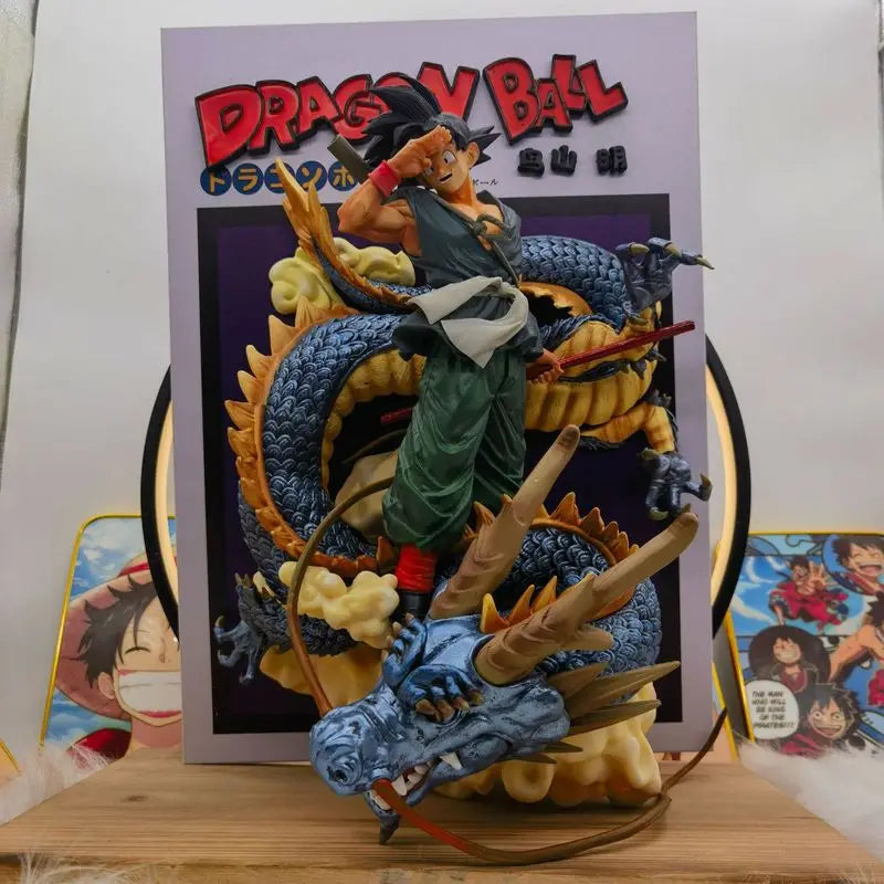 Amime Dragon Ball Z Gk 3D Comic Books Son Goku Riding Shenron Figurine PVC Action Figure Model Statue Collection Toy Gift