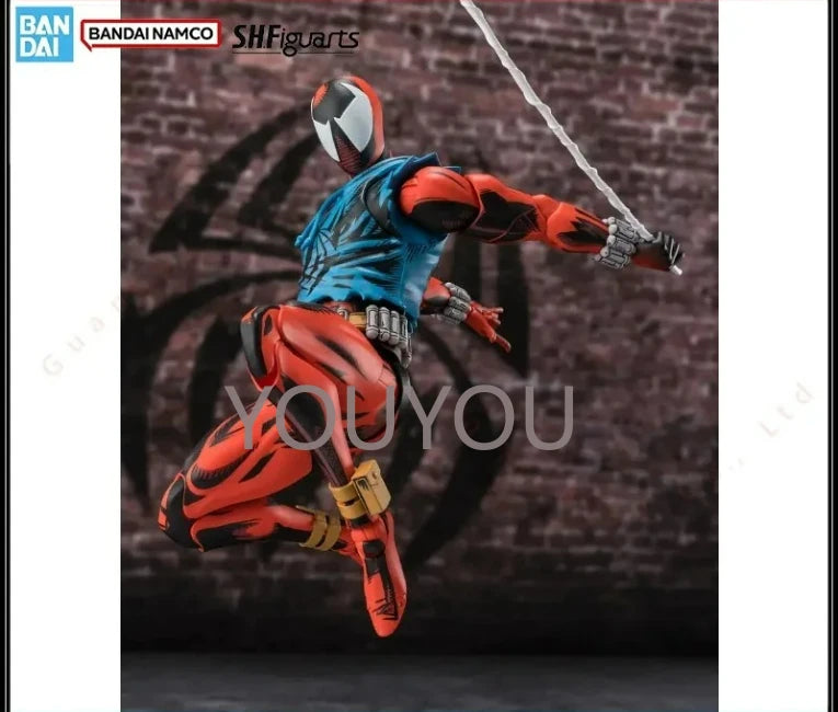 100% Original BANDAI S.H.Figuarts Spider-Man Across The Spider-Verse Ben Reilly Scarlet Spider Action Figure