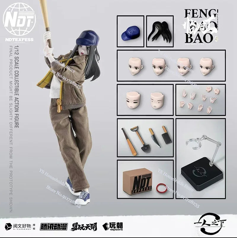 Keepgoing Toys 1/12 Collectible Anime The Outcast Zhang Chulang Feng Baobao Cloth Action Figure 6inch Workwear Soldier Gift Doll