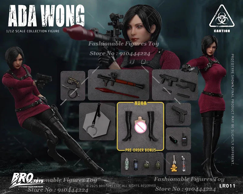 BROTOYS LR011 1/12 Women Soldier Classic Battle Doll Ada Wong Killer Full Set 6Inch Action Figure Collection Gift Toys
