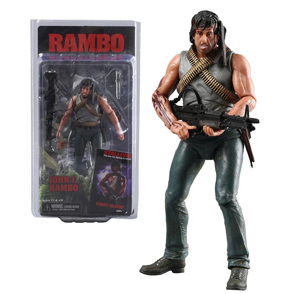 Reel Toys NECA First Blood Series John J Rambo 7" Action Figure Doll Toys Model Garage Kit Gift