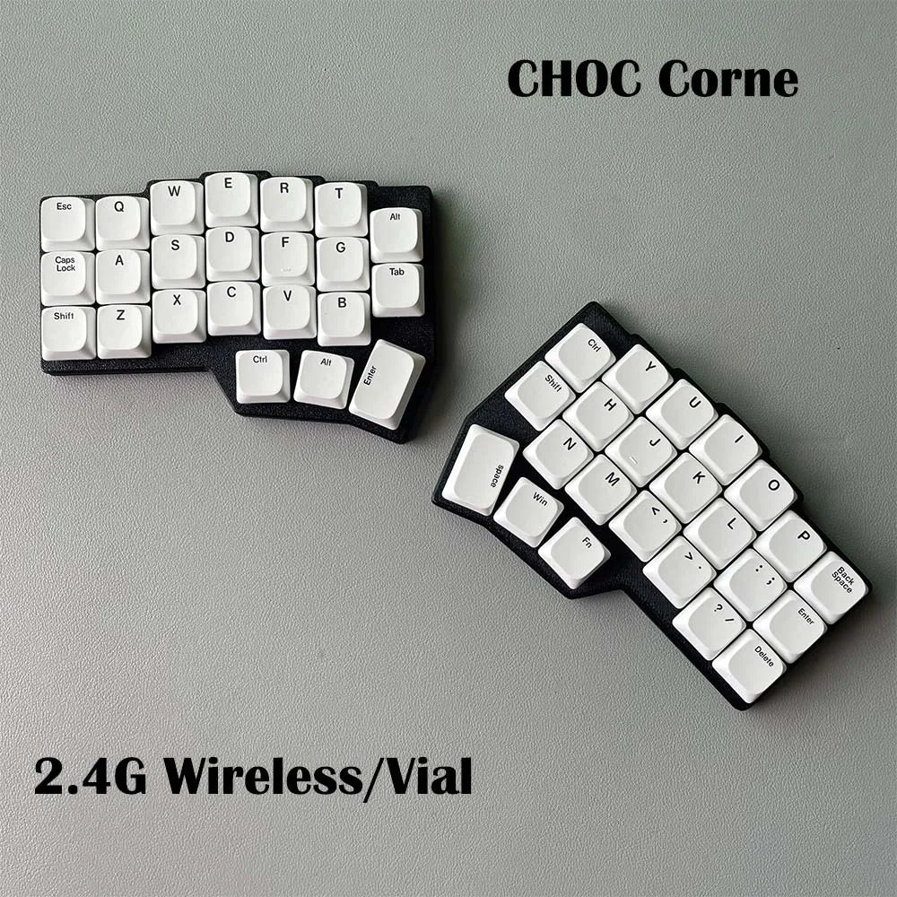 CHOC CORNE V4.1 Low Profile Ultrathin Split Mechanical Keyboard Hot-swap Kaih V1/V2 Switch 2.4G Wireless VIAL Programmable