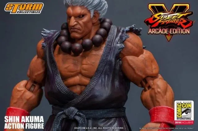 Original Storm Toys 1/12 SHIN AKUMA Street Fighter White Hair SDCC Limited Version Full Set 6" Action Figure Toy