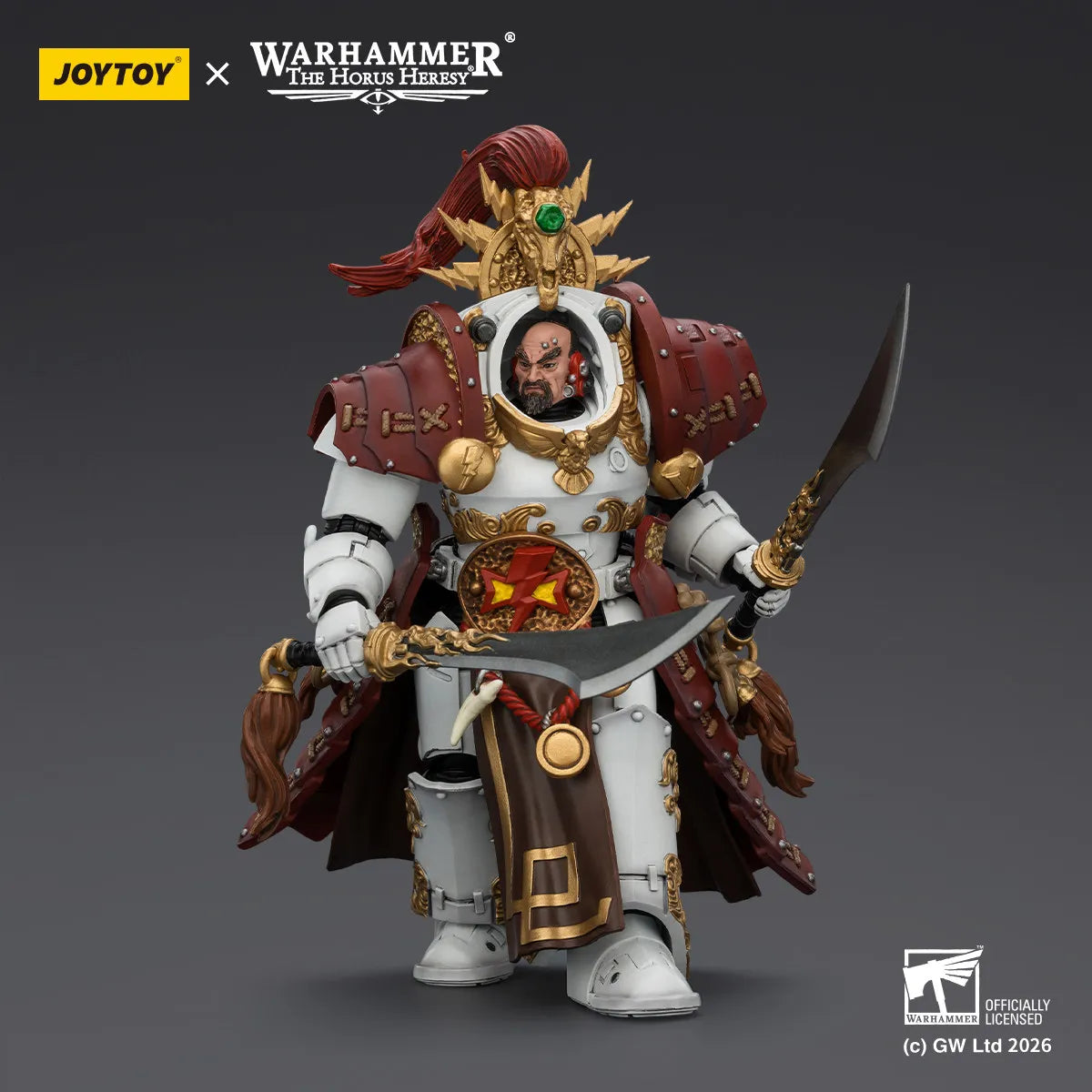 JOYTOY Warhammer Action FigureThe Horus Heresy White Scars Hibou Khan 1/18 Moveable Model Anime Figure Decor Toys Boy Gift New