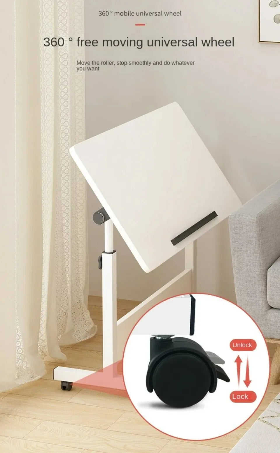 Height Adjustable Standing Desk Mobile Laptop Desks Table Removable Work Laptop Desk Lazy Bedside Sofa Desk Small Computer Desks