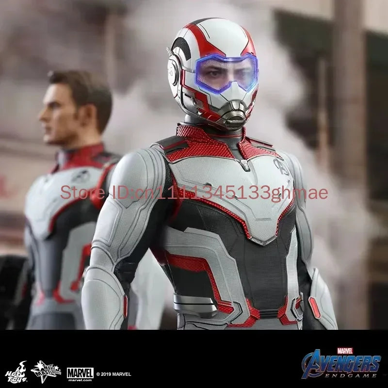 HotToys 1/6 Scale Marvel Avengers Endgame Tony Stark Articulated Action Figure with Team Suit And Quantum Realm Helmet