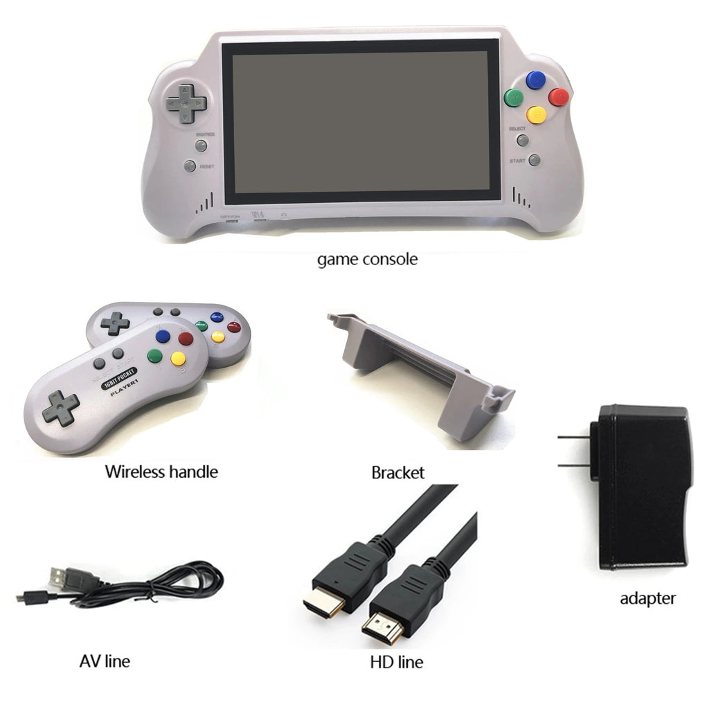 Super HD For SNES Retro game 7 inch handheld game console 16BIT HDMI ULTRA SNES POCKET RETROAD 5PLUS 2.4G Wireless controllers