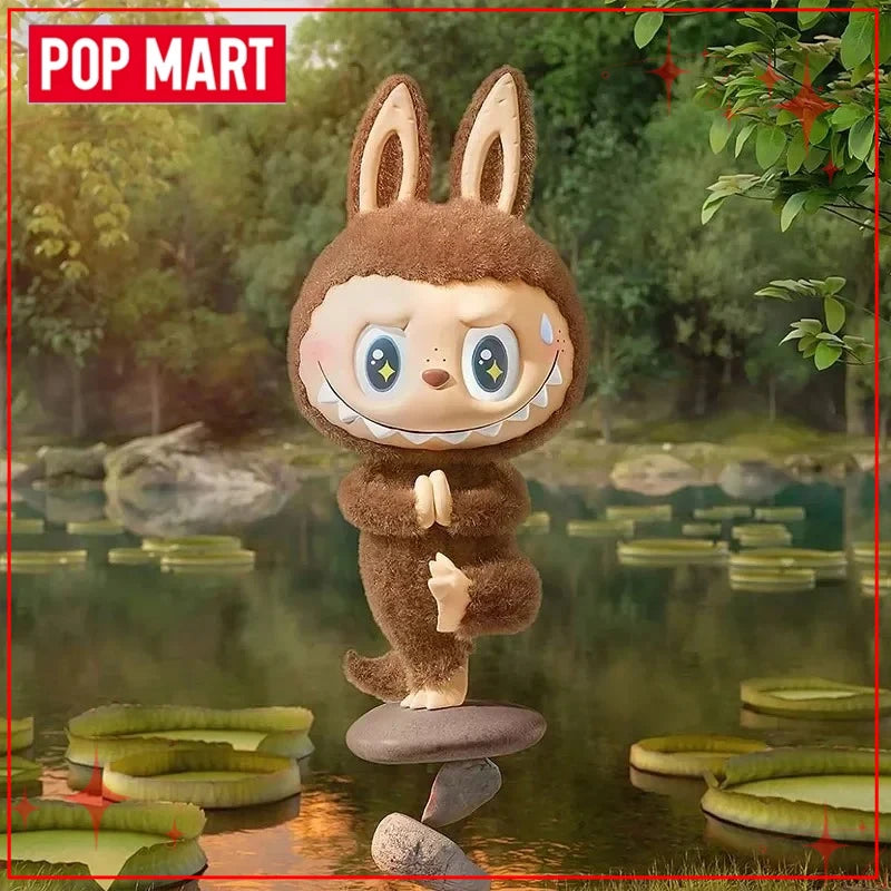 Authentic Popular POPMART THE MONSTERS Labubu Lazy Yoga Series Collectible Figurine Blind Box Toy Decoration Gift