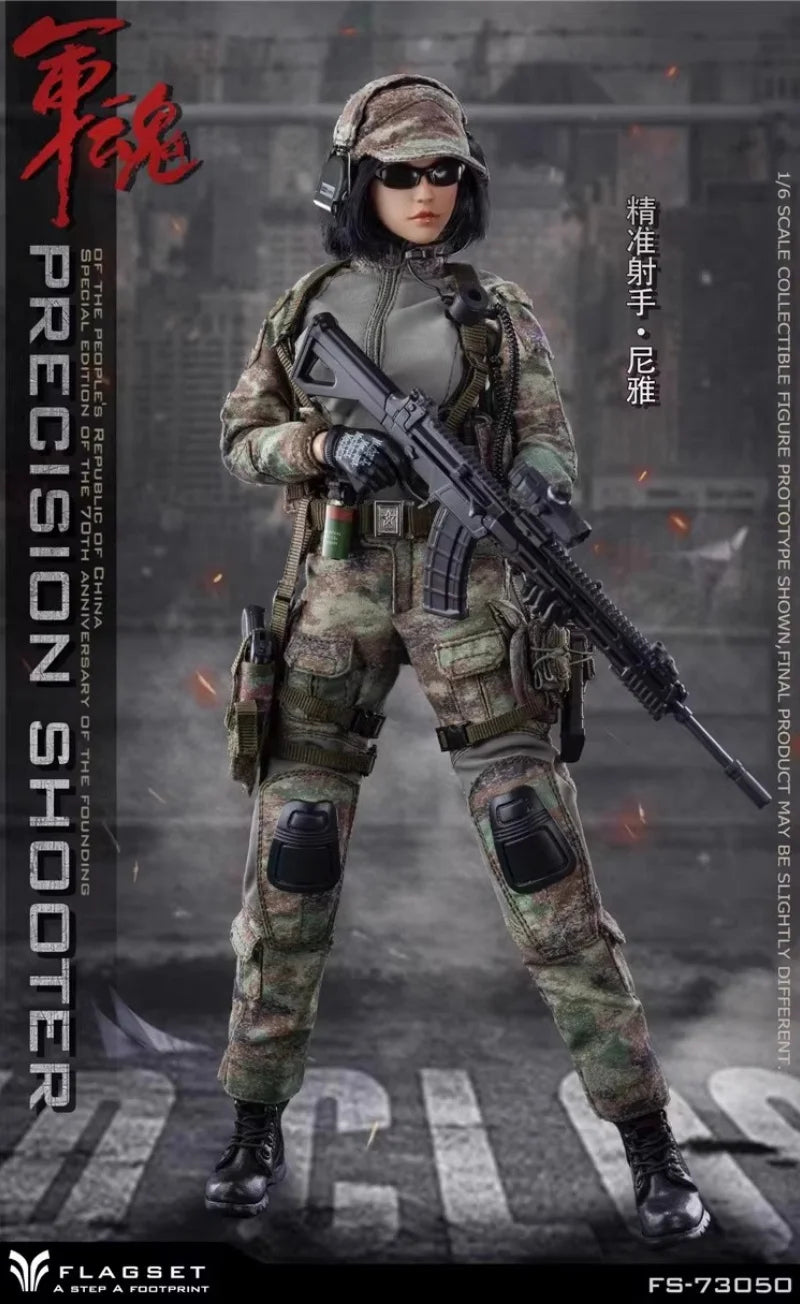 FLAGSET 1/6 Scale FS-73050 Military Soul Precision Shooter Niya Female Soldier Full Set Fit 12inch Action Figure Model Toys